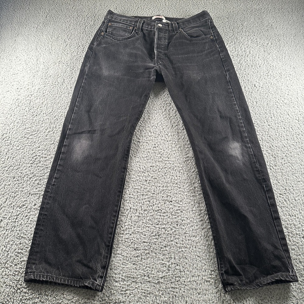 Levis 501xx Jeans Mens 34x30 Black Straight Leg Button Fly Dark Wash Denim‎ Y2K
